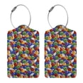 thumbnail image 3 of Honeii Bowling Colorful Print Leather Luggage Tag for Suitcases,ID Tags,Bag Tags for Luggage,Functional Travel Tag-2 PCS, 3 of 5