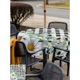 thumbnail image 5 of Outdoor Tablecloths with Umbrella Hole & Zipper, Spring Floral 60x60 Inch Square Tablecloths, Daisy Eucalyptus Leaves Black White Plaid Waterproof Table Cloth, Patio/Pool/Picnic Table Covers, 5 of 8