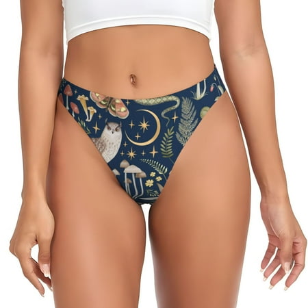 Sigee Retro Forest Animals for Women s G-String Sexy  Low Rise  Soft Lace Perfect for Special Occasions-3X-Large