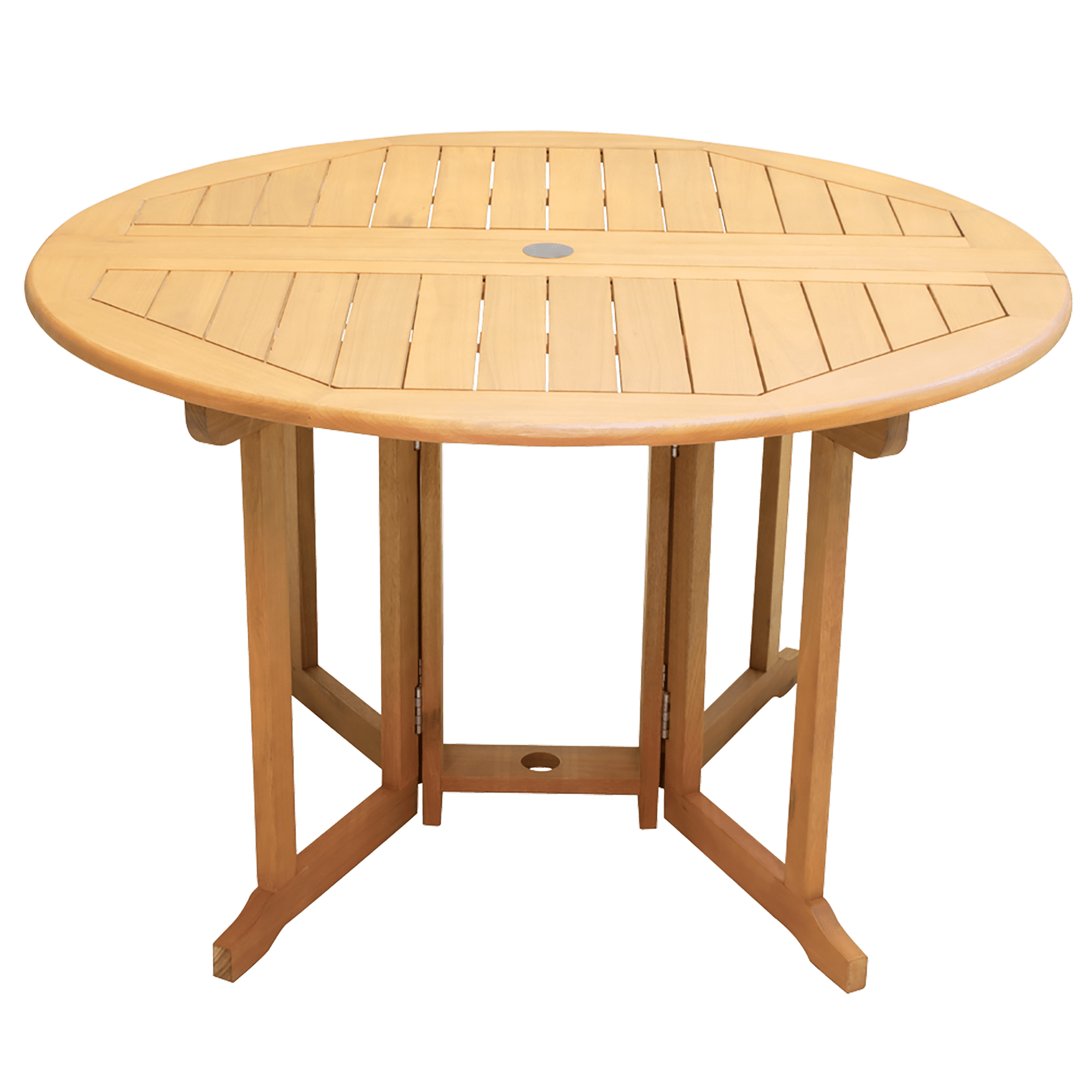 Rio Innovations Newport Wood Round Gateway Folding Patio Dining Table