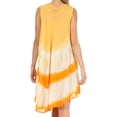 thumbnail image 2 of Sakkas Peacock Feather Caftan Dress / Cover Up - Orange - One Size, 2 of 6
