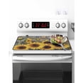 thumbnail image 2 of Stove Top Covers for Electric Stove 24x21 Inches, Sunflower Heat Insulation Fireproof Glass Cooktop Protector, Spring Yellow Floral Rustic Butterfly Wood Grain Countertop Stovetop Cover for Kitchen, 2 of 8
