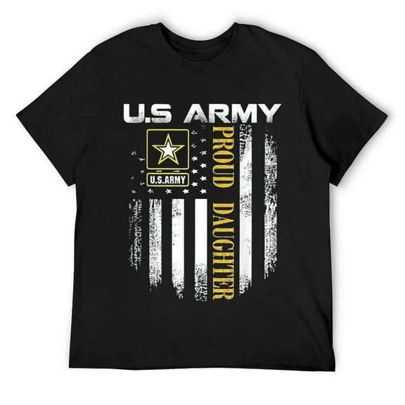 Mens Vintage U.S. Army Proud Daughter With American Flag Gift T-Shirt Black