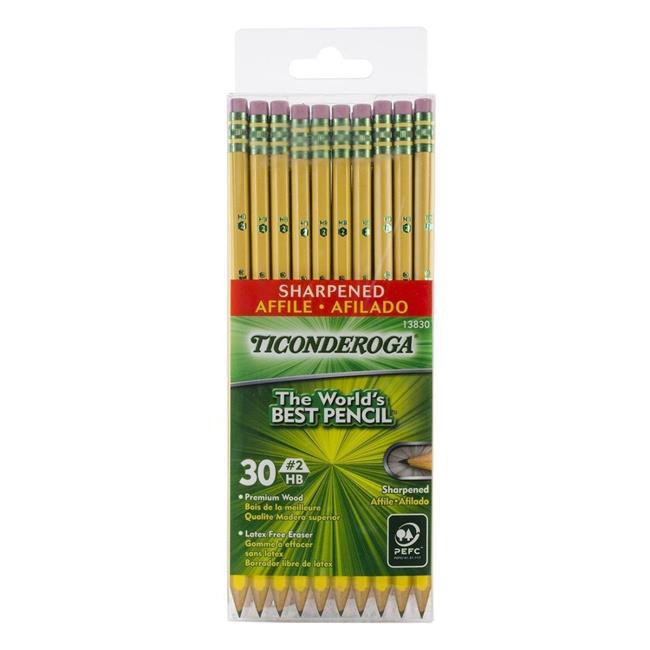 Ticonderoga WoodCased 2Hb Pencils, Box Of 30