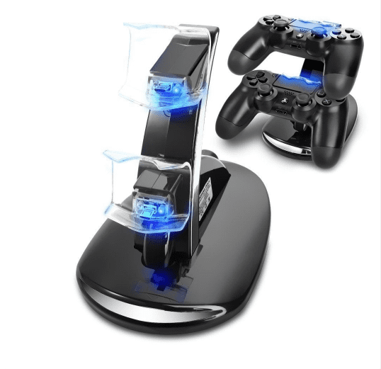 Dual USB Charger Charging Docking Stand Station Playstation 4 PS4 Game Controller - Black