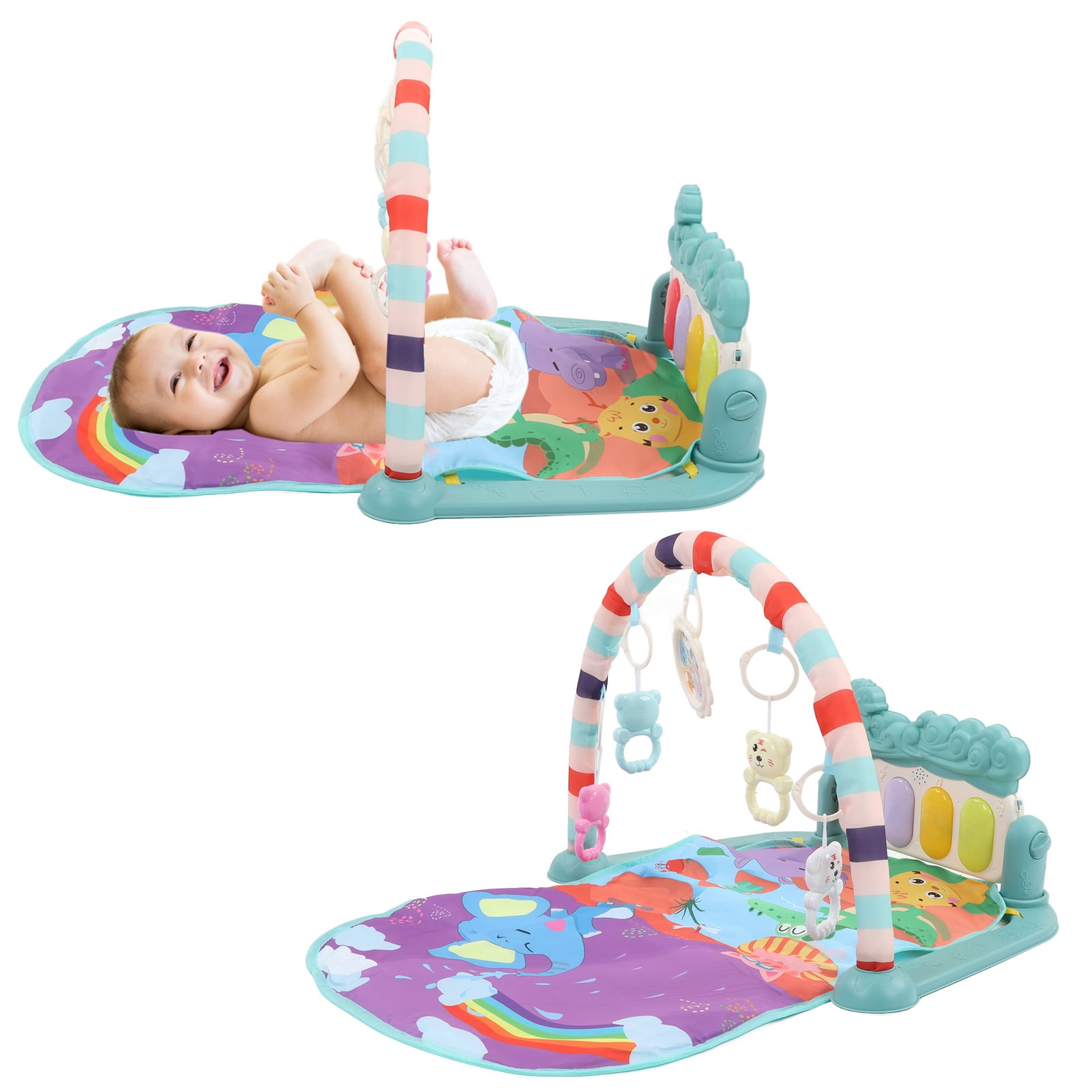 Yajisi Baby Play Piano Gym Mat Multifunction Educational Detachable Kick and Play Activity Center for Newborn Toddler Infant (29.5 inches / 75 cm)