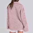 thumbnail image 5 of jtjvou Womens Oversized Solid Color Fleece Jacket Zip Up Teddy Coat Winter Warm Stand Collar Fuzzy Outerwear Pink XXL, 5 of 8