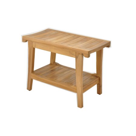 Grade-A Teak Wood Istanbul Shower Seat 24  Outdoor Patio Stool Bench