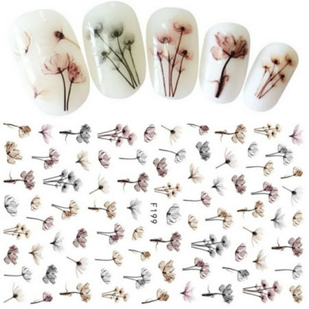 CALIDAKA 3D Nail Art Stickers Adhesive Manicure Transfer Decals DIY