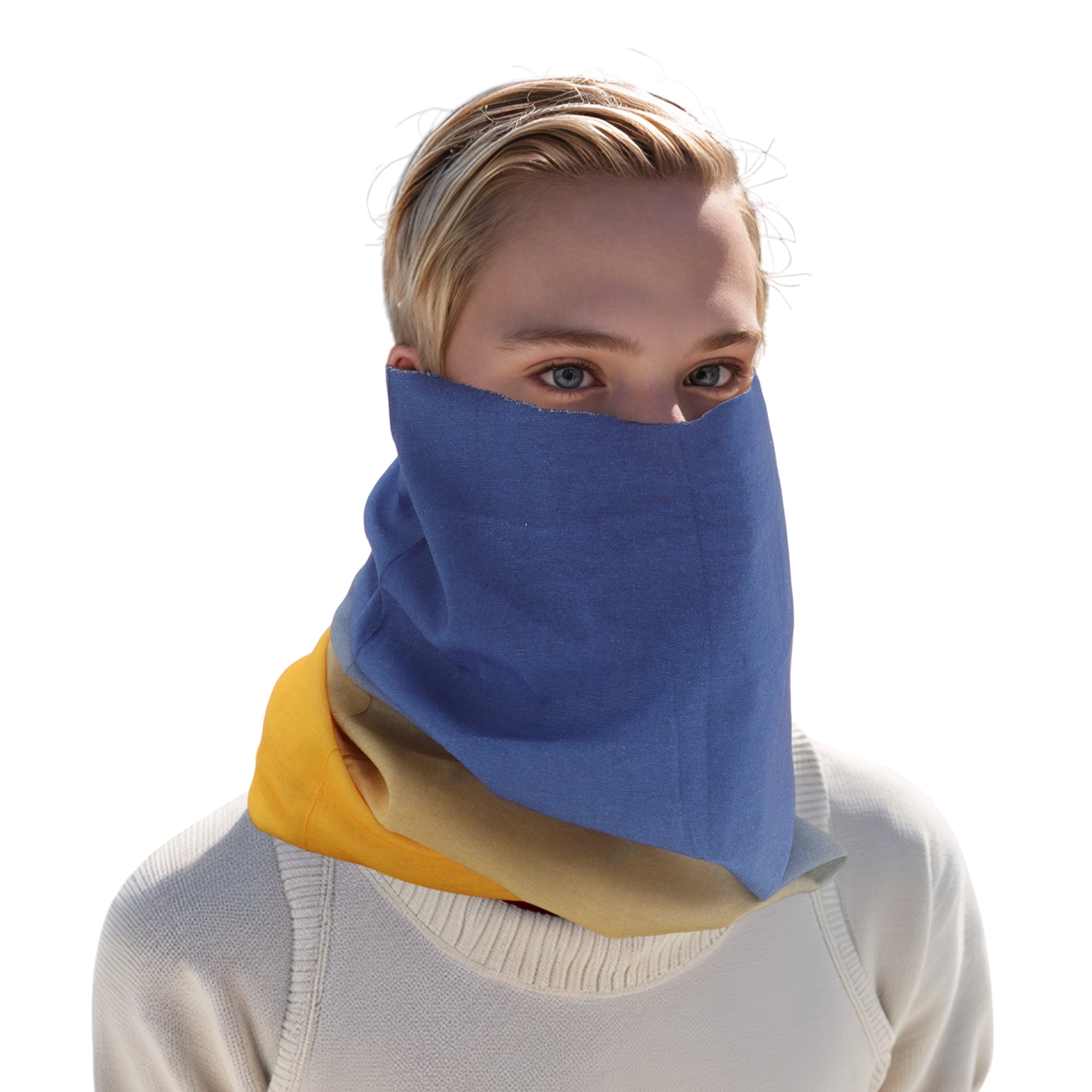 Unique Bargains Cooling Face Scarf Mask 1 Pc Blue, Yellow
