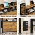 thumbnail image 6 of Akaber King Size 2 Tier Storage Headboard, Modern Headboard with 4 Outlets, 4 USB Ports, and LED Light, Brown, 6 of 6
