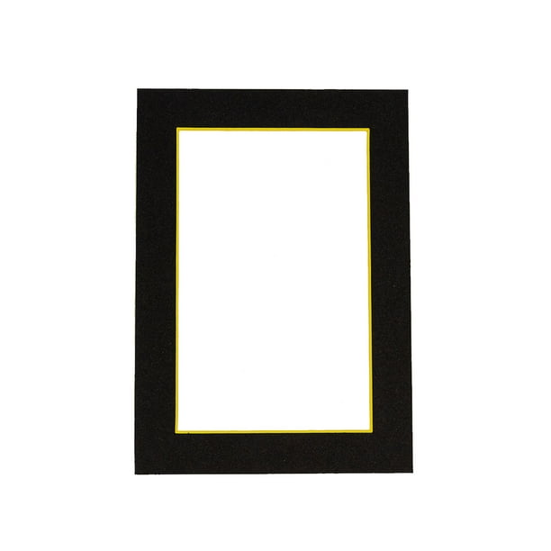 Black Acid Free 20x24 Picture Frame Mat with Yellow Core Bevel Cut for
