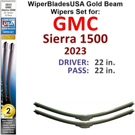 2023 GMC Sierra 1500 Beam Wiper Blades Wipers WBUSA (Set of 2)