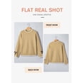 thumbnail image 6 of SHEWIN Womens Sweaters Leopard Bow Split Cuffs Long Sleeve Fall Winter Sweater Casual Loose Contrast Trim Crew Neck Knit Pullover Tops, 6 of 11