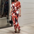 thumbnail image 2 of WILLBEST Robes Femmes Été Femmes Été Imprimé Floral Robe Décontractée Été Manches Courtes Boutons Longueur Mi-Longue avec Ceinture pour Confort Élégant, 2 of 8