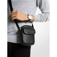 thumbnail image 4 of Michael Kors Mens Hudson Pebbled Leather Smartphone Crossbody Bag - Black, 4 of 4