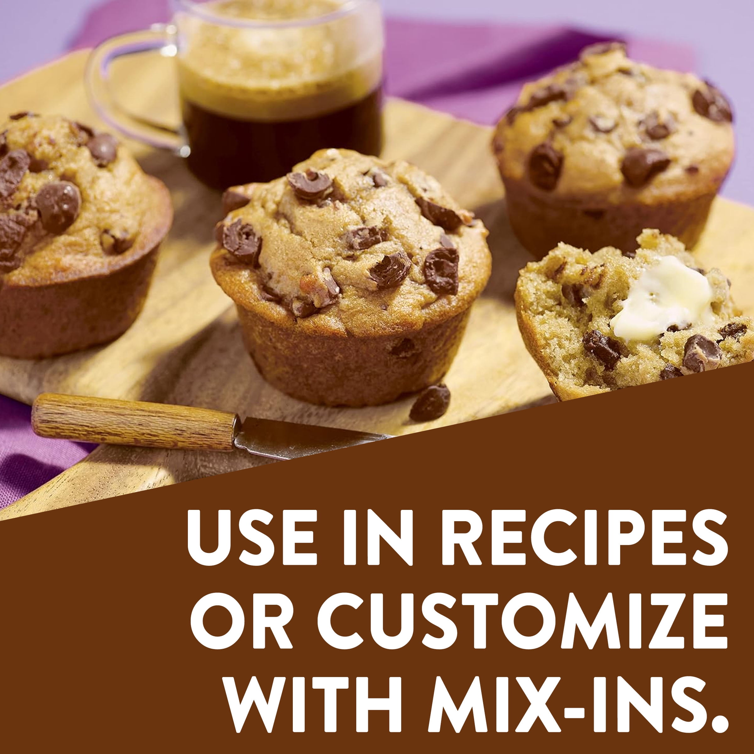 (3 pack) Krusteaz Chocolate Chunk Muffin Mix, Chocolate Chunk Muffins Made With Real Chocolate Chunks, 18.25 oz Box
