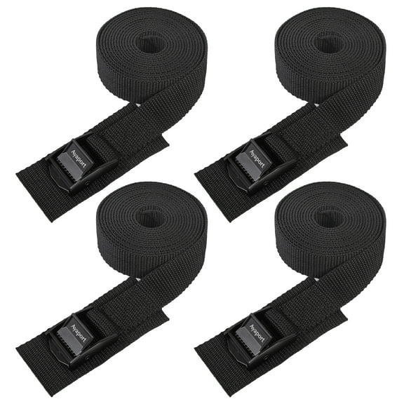 Ayaport Lashing Straps with Buckles Adjustable Cam Buckle Tie Down Cinch Strap for Packing Black 4 Pack