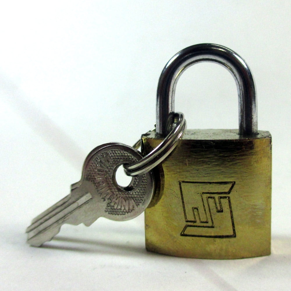 8 Small Metal Padlocks Mini Brass Tiny Box Locks Keyed Jewelry 2 Keys 20mm New ! 