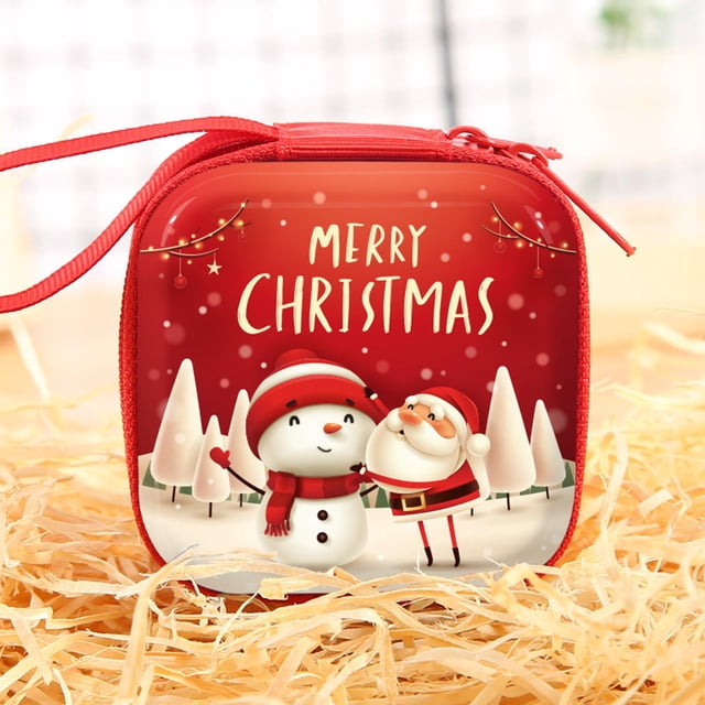Monedero de Navidad CUTICAT 4 piezas Portátil de plástico Bolsa para mesa dormitorio hogar Cuadrado