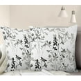 thumbnail image 2 of Black White Floral Pillow Covers Set of 2 Grey Flower Throw Pillow Cover Soft Elegant Accent Decorative Couch Cushion Cover for Bed Living Room Chair Outdoor Waterproof Sofa Pillowcases 18x18 Inch, 2 of 6