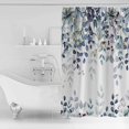thumbnail image 2 of Blue Eucalyptus Shower Curtain Waterproof Watercolor Plant Leaves Floral Shower Curtain for Bathroom,Bathtub,Shower, Blue Green Leaves Botanical Shower Curtain Set with Hooks 72x72 Inch, 2 of 6