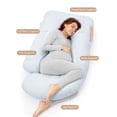 thumbnail image 2 of Almohada de embarazo Momcozy en forma de U para todo el cuerpo, azul claro, 2 of 7