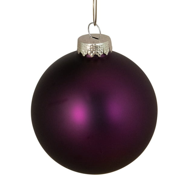 8ct Matte Purple Glass Ball Christmas Ornaments 3.25" (80mm) Walmart