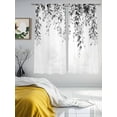 thumbnail image 4 of Sheer Curtains 63 Inches Long, Grey Eucalyptus Light Filtering Window Curtains for Living Room/Bedroom, Weeping Botanical Leaf Watercolor Rod Pocket Voile Sheer Curtain Drapes, 52"W x 63"L, 2 Panels, 4 of 8
