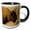 Black/White, variant on 3drose, Bison Profile, Lamar Valley, Yellowstone National Park, Wyoming, Usa, 11oz Two-tone Green Mug