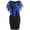 Blue, variant on Women's Casual Tennis Dress Fashion Rose Print Chiffon O Neck Ruffles Dress for Everyday Wear Red XXL