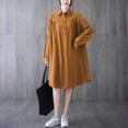 thumbnail image 4 of Túnica de mujer Camisas con botones Vestido suelto Mangas largas Cuello vuelto Vestido informal d MABOTO Vestido, 4 of 7