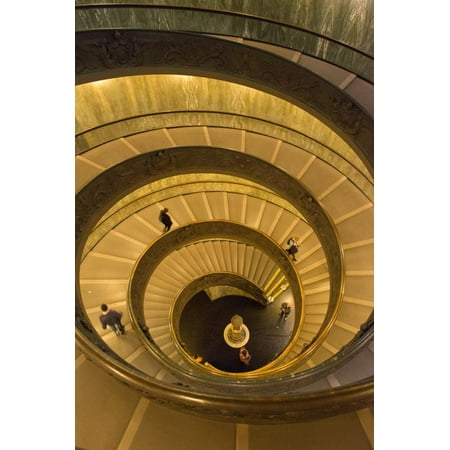 Spiral Stairs of the Vatican Museums, Designed by Giuseppe Momo in 1932, Rome, Lazio, Italy, Europe Print Wall Art By Carlo