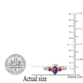 thumbnail image 3 of Dazzlingrock Collection 7X5MM Pear Amethyst & Round White Diamond 3 Stone Teardrop Engagement Ring for Women (0.10 ctw, Color I-J, Clarity I1-I2) in 18K Rose Gold, Size 6.5, 3 of 4