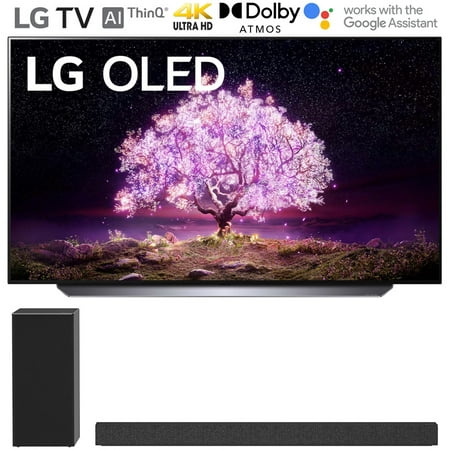LG OLED65C1PUB 65 Inch 4K Smart OLED TV with AI ThinQ (2021 Model) Bundle with LG SP7Y 5.1 Channel High Res Audio DTS Virtual:X Sound Bar with Wireless Subwoofer