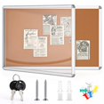 thumbnail image 1 of Tablero de anuncios de corcho 36 x 24 pulgadas vitrina de pared para oficina aula departamento escuela capacidad para 9 A4 diseño resistente a la inte, 1 of 4