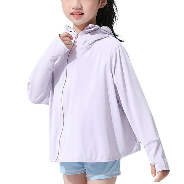 1 piece pure purple children's sunscreen clothes cool sense ice