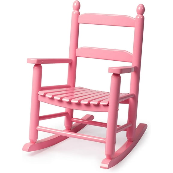 YiAiL Kids Outdoor Wooden Rocking Chair, All Weather High Back Porch Rocker for 3-6 Years Old Children, Patio Garden Balcony Rocking Chair, Pink