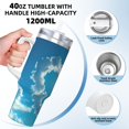 thumbnail image 3 of KLL Heart Shaped Cloud Print 40oz Stainless Steel Insulated Car Cup Coffee Mug with Spillproof Lid - Keep Your Drink Hot or Cold on the Go, 3 of 8