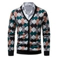 thumbnail image 1 of Mens SpringSummer Thin Printed Large Pocket Knit Cardigan Sweater Jacket, 1 of 6