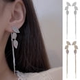 thumbnail image 3 of Travelwant Boho Minimalist Long Thin Linear Leaves Dangle Earrings Chain for Women Elegant Threader Earrings, 3 of 7
