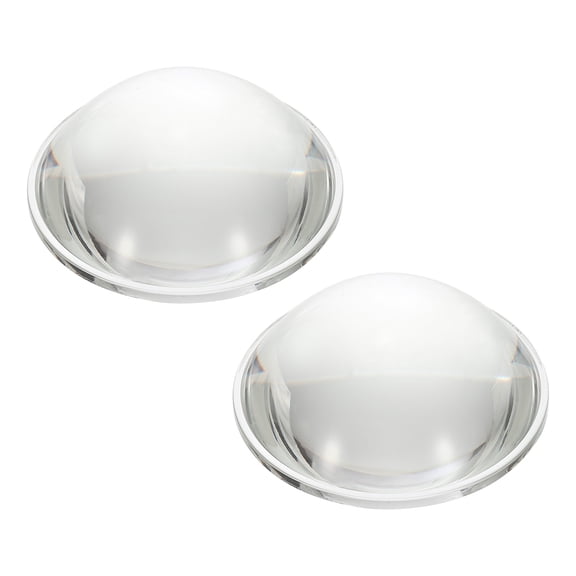 Uxcell Diameter 66.5mm Flat Convex Lens, 2 Pcs Height 26mm High Borosilicate Glass LED Optical Convex Condenser Lens with Edge for Flashlight Car Bike Head Lamp Spotlight, Clear 3.5mm