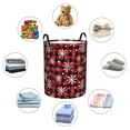 thumbnail image 4 of Goofa Buffalo Plaid Snowflakes Printed Circular Hamper,Laundry Basket with Handles,Storage Baskets Foldable,Large Capacity Laundry Hamper-, 4 of 6