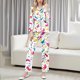 thumbnail image 1 of RKSTN Women's Carnival Pajamas Sets Oversized Lapel Mardi Gras Print Button Long Sleeve Sleepwear T Shirt and Pjs Pant 2 Piece Matching Set Casual Turndown Plus Size Pajama and Pants Loungewear Set, 1 of 9
