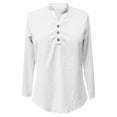 thumbnail image 2 of Pxiakgy Women's Long Sleeve Tops Henley Shirts Casual Trendy Button T Shirts 2025 Summer Basic Tunic Ladies' Autumn and Winter Fashionable Casual V Neck Button Loose Long Sleeved Shirt Top White Xxl, 2 of 4