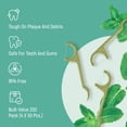 thumbnail image 3 of Natural Dental Floss Sticks - Eco-Friendly, Cruelty-Free, Vegan Dental Floss Stick Set, with Free Handle and Zero Waste Packaging - 200 count (Mint Flavor), 3 of 4