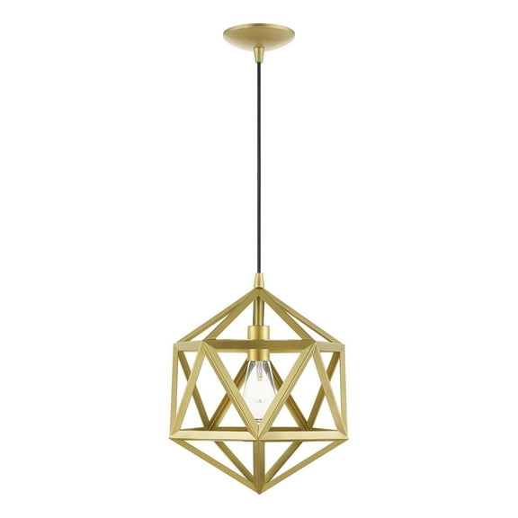 41328-33 Livex Lighting Ashland - 1 Light Pendant In Geometric Style-20.75 Inches Tall and 13 Inches Wide-Soft Gold Finish -Traditional