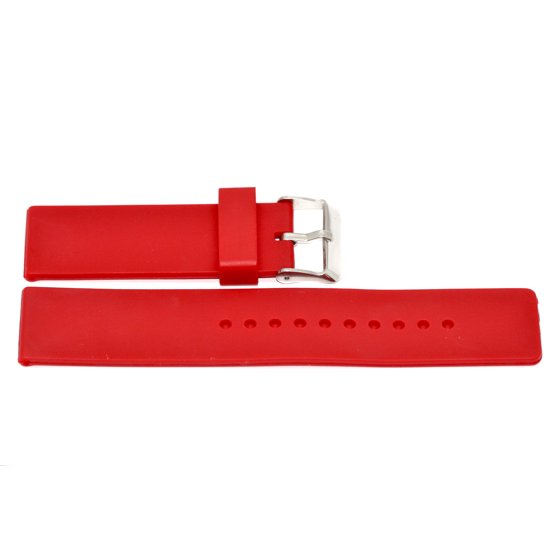 Cuir De Lyon 18MM RED SMOOTH RUBBER SPORT REPLACEMENT WATCH BAND FITS
