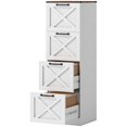 thumbnail image 1 of Farmhouse File Cabinet - White 4-Drawer Storage Cabinet with Printer Stand, 15.7" x 51.6" for Home Office & Living Room Organization, 1 of 7
