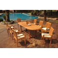 thumbnail image 5 of Grade-A Teak Dining Set: 8 Seater 9 Pc: 94" Mas Oval Trestle Leg Table And 8 Lua Stacking Arm Chairs Outdoor Patio WholesaleTeak #51LU2309, 5 of 6